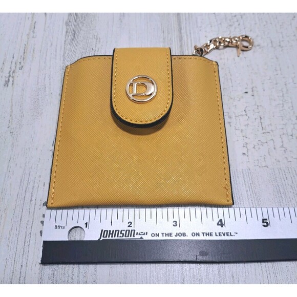 Dune London Yellow Snap Button Keychain Card Coin Money Wallet NWOT Travel Mini - Picture 6 of 7